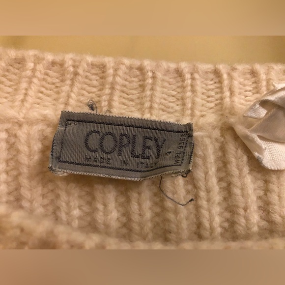 Vintage 100% Wool Chunky Knit Neutral Fisherman Style Sweater COPLEY - Picture 2 of 3